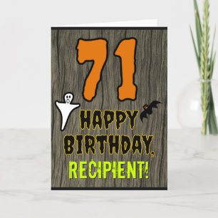 71st Birthday: Spooky Halloween Theme, Custom Name Card