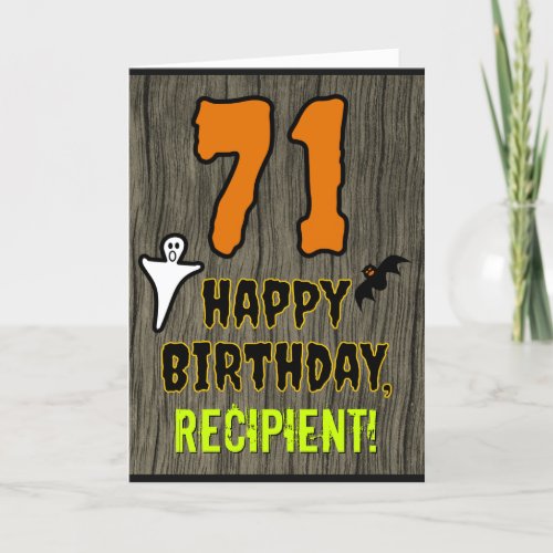 71st Birthday Spooky Halloween Theme Custom Name Card