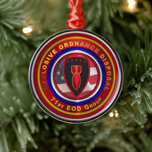 71st EOD GROUP Christmas    Metal Ornament (Tree)