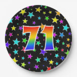 [ Thumbnail: 71st Event: Bold, Fun, Colorful Rainbow 71 Paper Plates ]