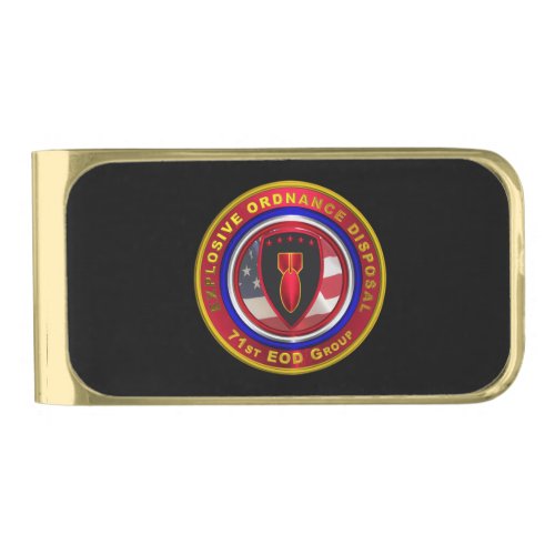 71st Explosive Ordnance Disposal Group EOD Gold Finish Money Clip