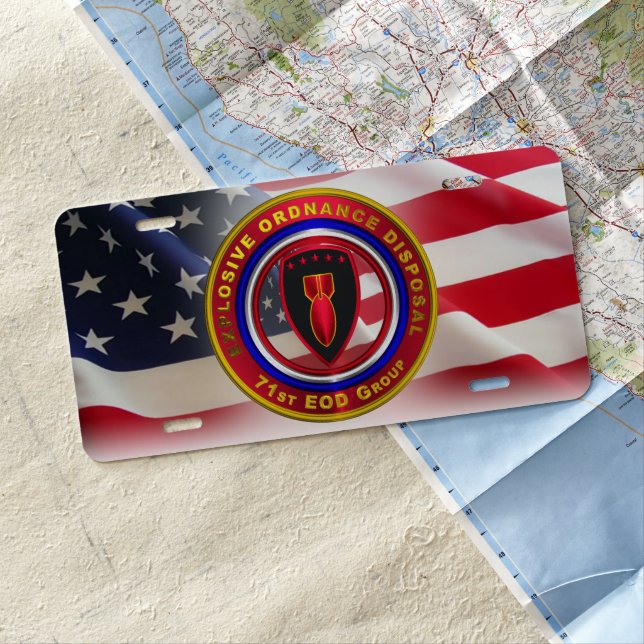 71st Explosive Ordnance Disposal Group License Plate (In Situ)