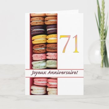 71st French Birthday Macaron-joyeux Anniversaire! Card by studioportosabbia at Zazzle