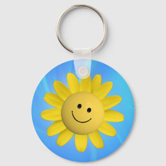 720227 HAPPY SUN FLOWER SMILIE FACE CARTOON GRAPHI KEYCHAIN