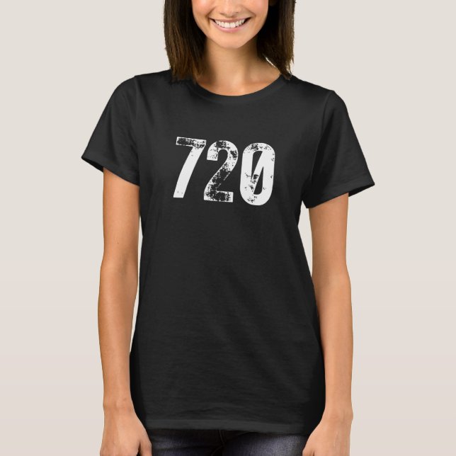 720 Area Code Denver CO Mobile Telephone Area Code T-Shirt (Front)
