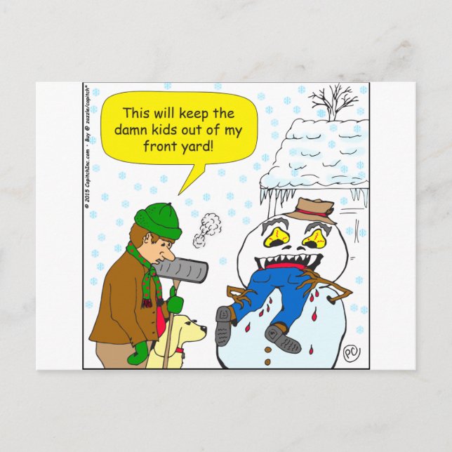 720 keep kids out of my front yard cartoon postcard (Front)