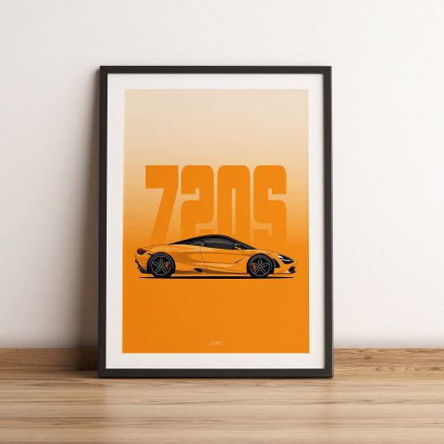 720s orange supercar poster