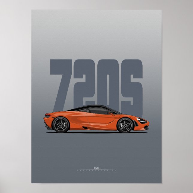 720S Supercar Poster – Azores Orange (Front)