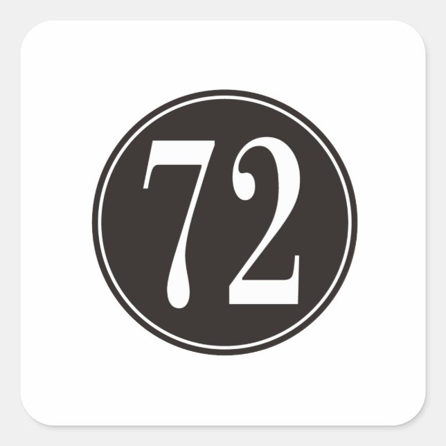 #72 Black Circle Square Sticker (Front)