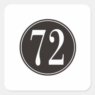 #72 Black Circle Square Sticker