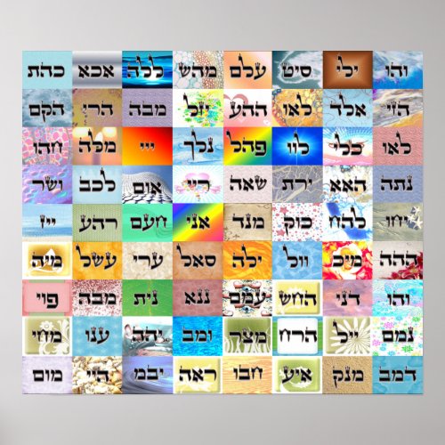 72 Names of God _ 19 x 16 Value Poster Paper 