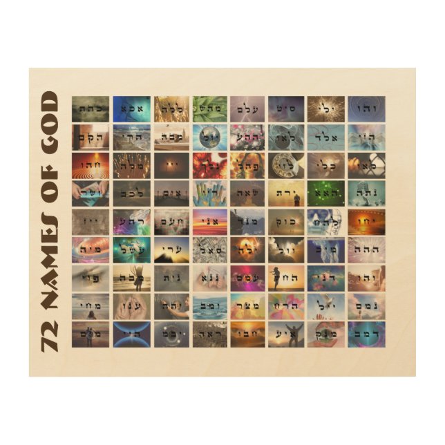 72 Names of God Wood Wall Decor (Front)