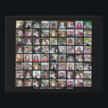 72 Square Photo Collage Grid with Text - black Faux Canvas Print<br><div class="desc">Use 72 SQUARE photos to create a personal photo collage. This modern, clean layout includes a text block in a san serif font to add a family name or a name. The background color can be changed in the customize area. ***For best results for this multi photo layout - crop...</div>