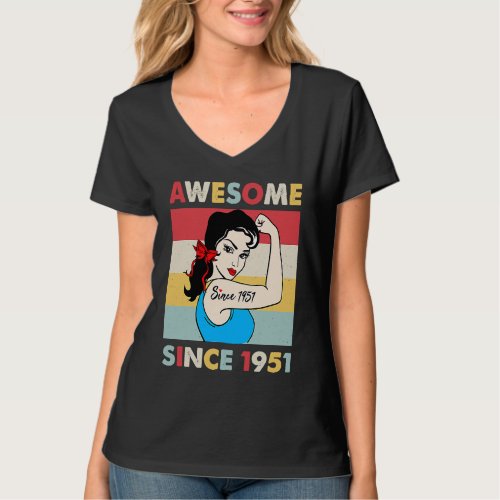 72 Year Old Awesome Since 1951  72nd Birthday T_Shirt