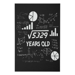 72 Year Old Bday Math Teacher 72nd Birthday Gift Faux Canvas Print