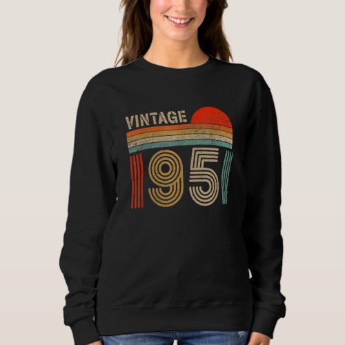 72 Year Old Born In 1951 Vintage 72nd Birthday Ret Sweatshirt