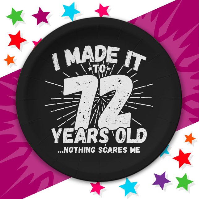 72 Year Old Sarcastic Meme Funny 72nd Birthday Paper Plates (Creator Uploaded)