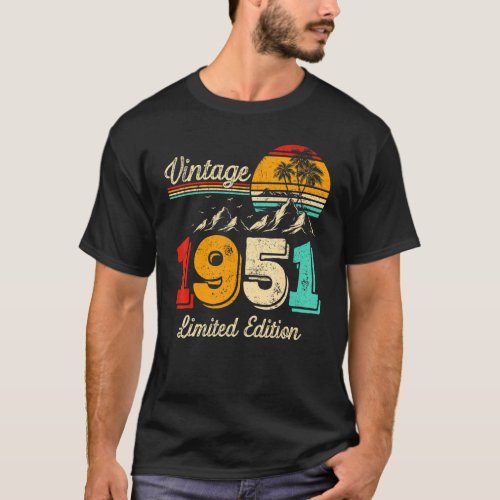 72 Year Old  Vintage 1951  72th Birthday T_Shirt