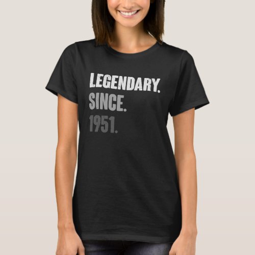 72 Years Old Retro Vintage 1951 Birthday 72nd Deco T_Shirt