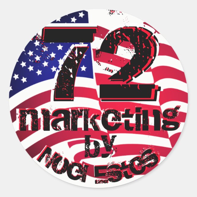 72marketing logo sticker label american flag USA (Front)