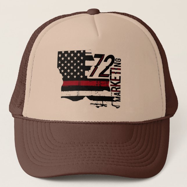 72marketing thin red line trucker hat Louisiana (Front)