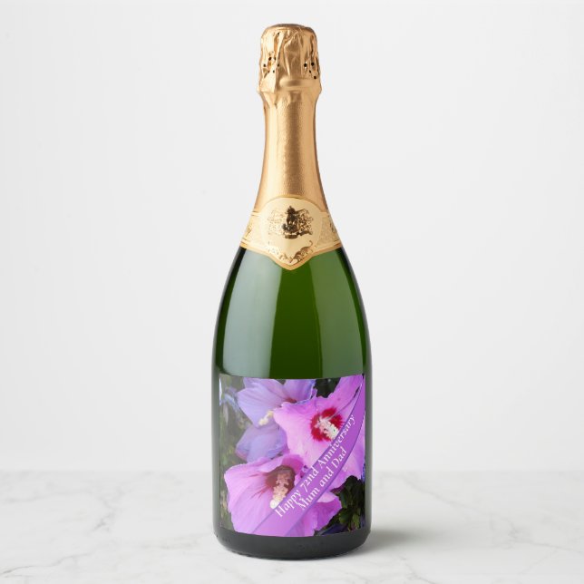 72nd Anniversary Editable Sparkling Wine Label (Front)