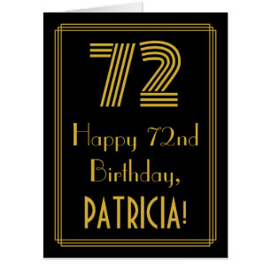 72nd Birthday: Art Deco Inspired Look “72” + Name Card