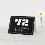 [ Thumbnail: 72nd Birthday: Art Deco Inspired Look "72" & Name Card ]