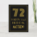 [ Thumbnail: 72nd Birthday: Art Deco Inspired Look "72" & Name Card ]