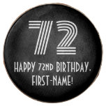 [ Thumbnail: 72nd Birthday - Art Deco Inspired Look "72", Name ]