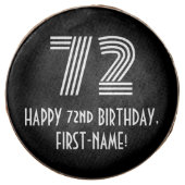 72nd Birthday - Art Deco Inspired Look "72", Name Chocolate Covered Oreo (Front)