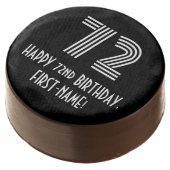 72nd Birthday - Art Deco Inspired Look "72", Name Chocolate Covered Oreo (Angled)
