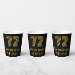 [ Thumbnail: 72nd Birthday: Art Deco Inspired Look “72” & Name Paper Cups ]
