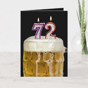 72nd Birthday Beer on black Card