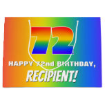 [ Thumbnail: 72nd Birthday: Colorful, Fun Rainbow Pattern # 72 Gift Bag ]