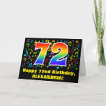 [ Thumbnail: 72nd Birthday: Colorful Music Symbols & Rainbow 72 Card ]
