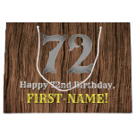 [ Thumbnail: 72nd Birthday: Country Western Inspired Look, Name Gift Bag ]
