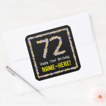 [ Thumbnail: 72nd Birthday: Floral Flowers Number, Custom Name Sticker ]