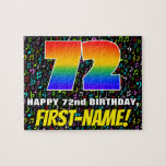 [ Thumbnail: 72nd Birthday — Fun, Colorful Music Symbols & “72” Jigsaw Puzzle ]