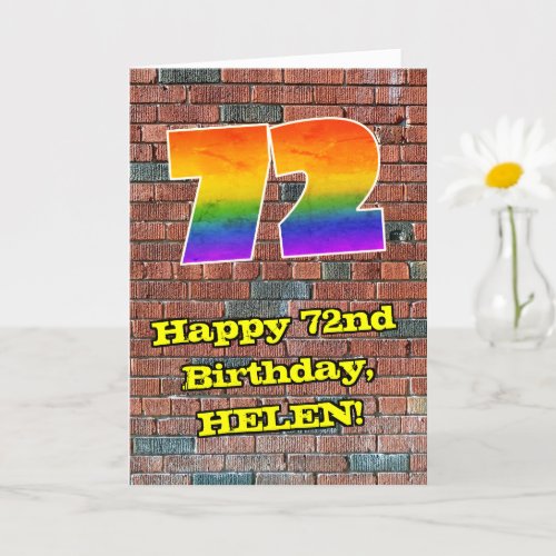 72nd Birthday Fun Graffiti_Inspired Rainbow 72 Card