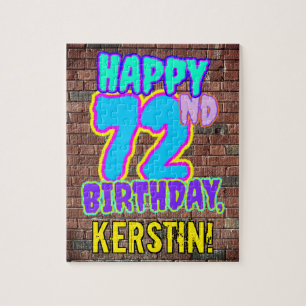 72nd Birthday ~ Fun, Urban Graffiti Inspired Look Jigsaw Puzzle