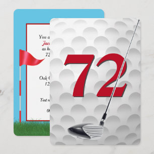 72nd Birthday Golf Theme Party Invitation