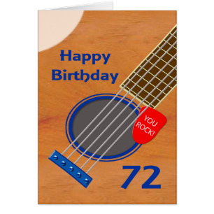 72nd Birthday Guitar Player Birthday Cards