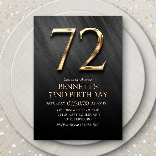 72nd Birthday Invitation