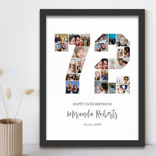 72nd Birthday Number 72 Custom Photo Collage Poster (Creator Uploaded)