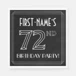 [ Thumbnail: 72nd Birthday Party: Art Deco Style + Custom Name Napkins ]
