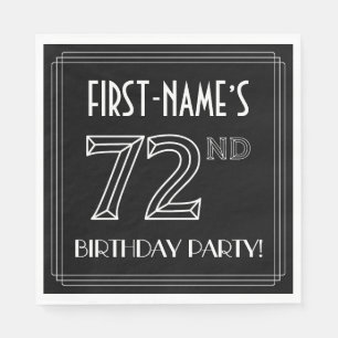 72nd Birthday Party: Art Deco Style + Custom Name Napkins
