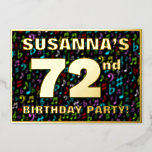 [ Thumbnail: 72nd Birthday Party — Fun, Colorful Music Symbols Invitation ]