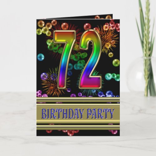 72nd Birthday party Invitation