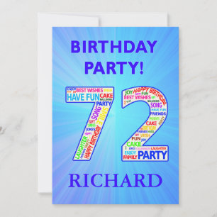 72nd Birthday Party Invitation Add a Name